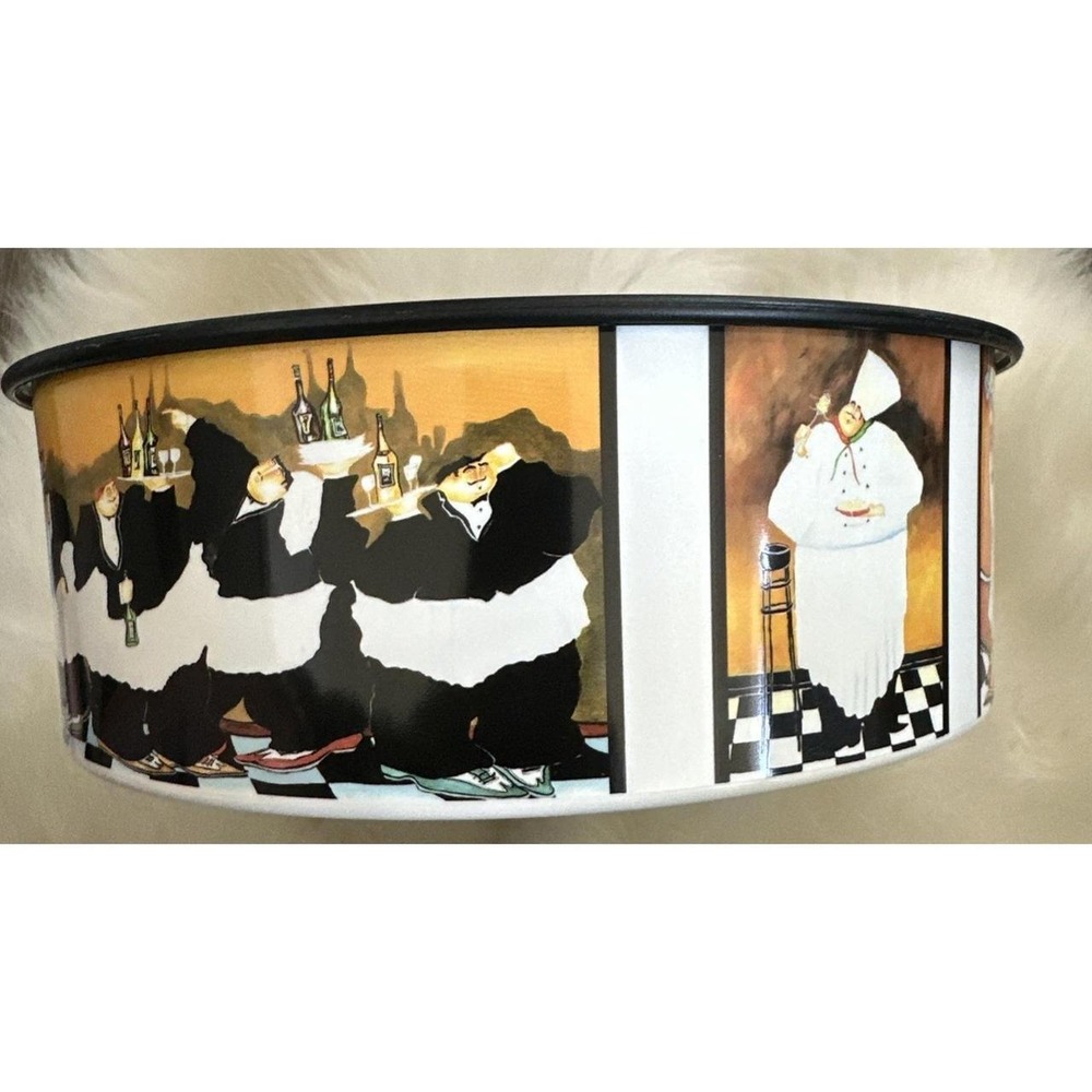 Vintage Tupperware Fat Chef Cook Kitchen Food Storage Container Bowl & Black Lid